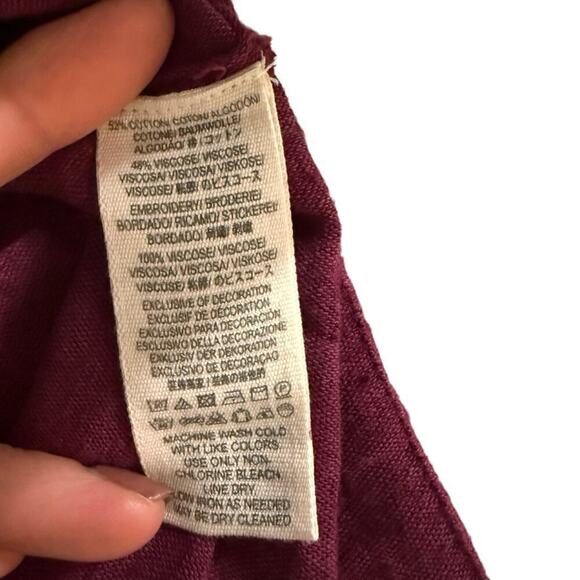 Free People All My Life Wine Embroidered Smocked Mini Dress Women’s XS Boho Chic - Picture 10 of 13